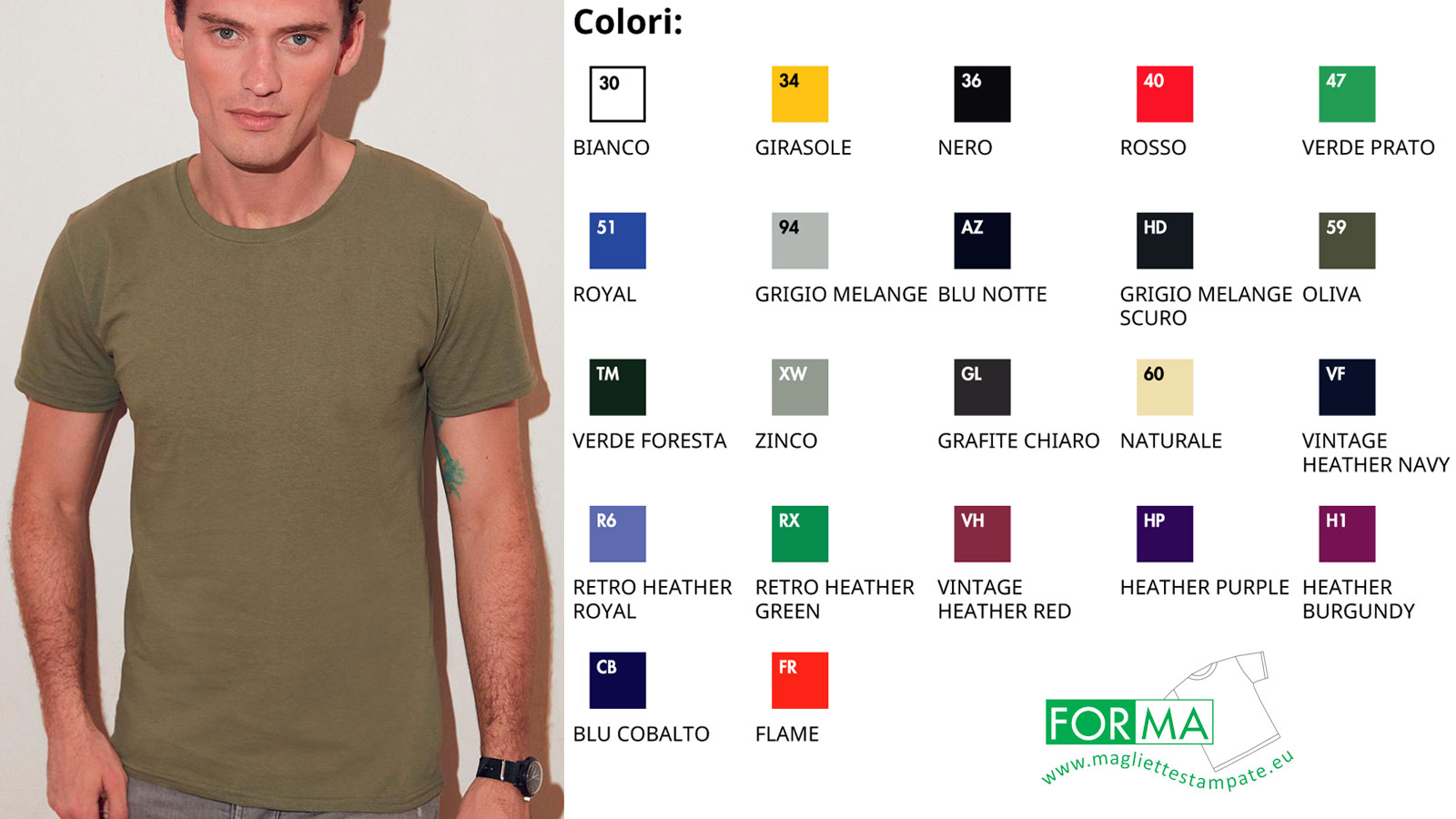 Maglietta Fruit of the Loom Iconic uomo colorata - T-shirt and More